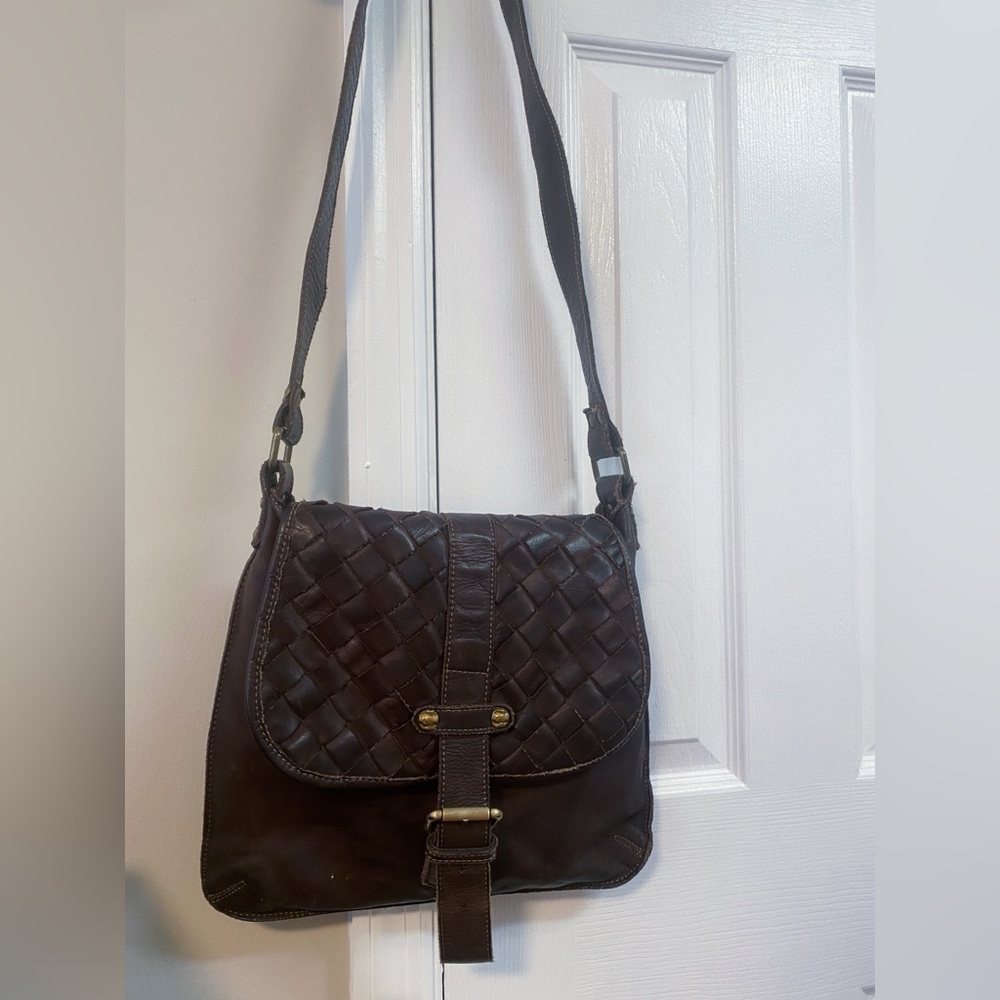 Civico 93 Woven Leather Bohemian Moto Quiet Luxury Crossbody Bag:School Work